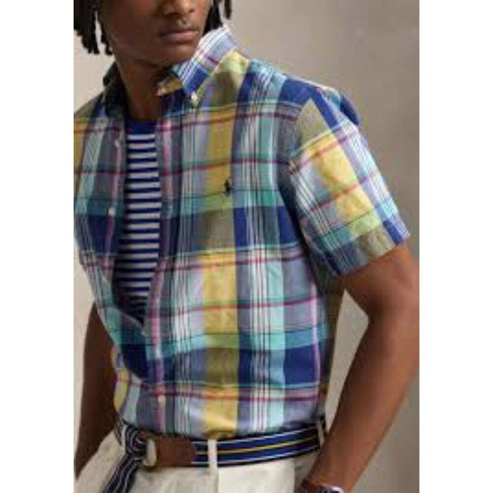 Ralph Lauren Large Custom Fit Plaid Short sleeve Madras Shirt